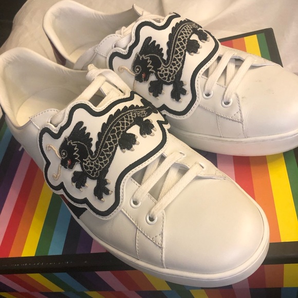 Gucci Remix Ace Dragon Patch White Sneakers 12 - Picture 6 of 14